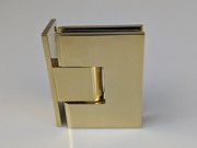 PVD Gold glass to wall shower hinge with an L shape